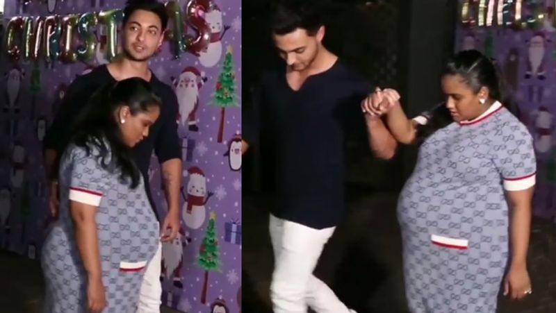 Salman khan sister unable to walk properly in pregnancy celebrated Christmas for son happiness KPJ