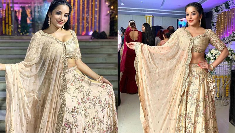 Bhojpuri Actress Monalisa aka Antara Biswas Went in co actor sonyaa ayodhya wedding reception With Husband KPY