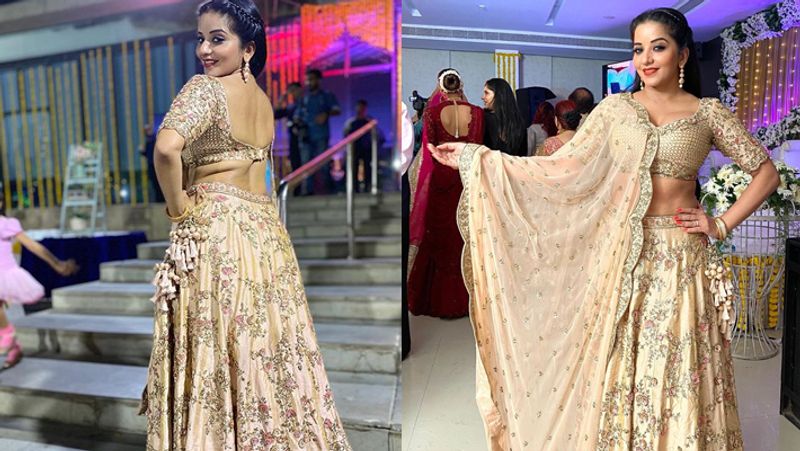 Bhojpuri Actress Monalisa aka Antara Biswas Went in co actor sonyaa ayodhya wedding reception With Husband KPY
