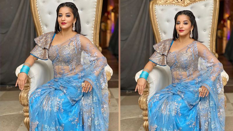 Bhojpuri Actress Monalisa aka Antara Biswas Went in co actor sonyaa ayodhya wedding reception With Husband KPY