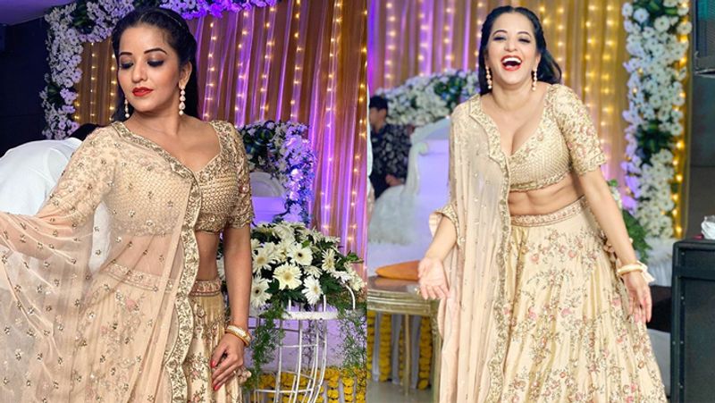 Bhojpuri Actress Monalisa aka Antara Biswas Went in co actor sonyaa ayodhya wedding reception With Husband KPY