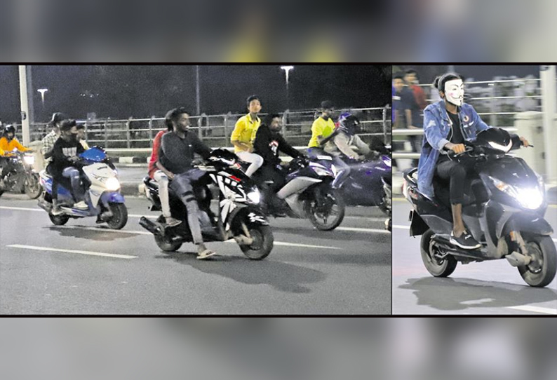Youngsters arrested in chennai for conducting bike race Youngsters arrested in chennai for conducting bike race