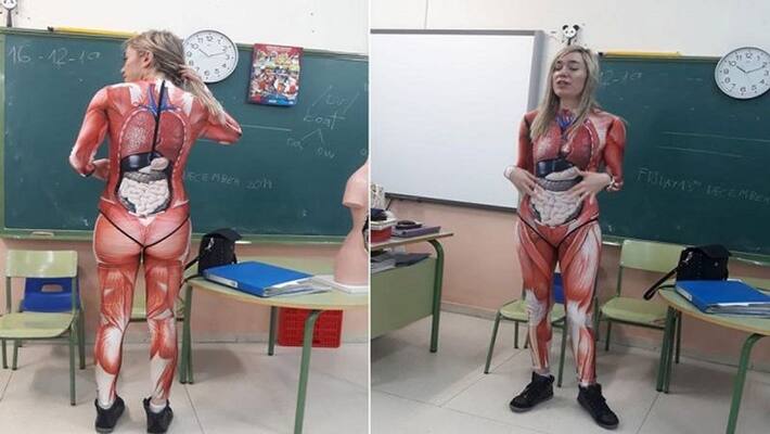 This Spanish teacher wore 'anatomy bodysuit' to teach science to children, went viral on social media KPI This Spanish teacher wore 'anatomy bodysuit' to teach science to children, went viral on social media KPI