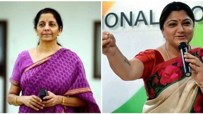 Minister Nirmala seetharaman blocked Actress kushpoo in twitter Minister Nirmala seetharaman blocked Actress kushpoo in twitter