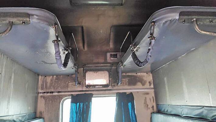 Train catches fire in Bengaluru Train catches fire in Bengaluru