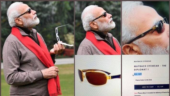 Twitter trolls PM Modi for wearing sunglasses 'worth Rs 1.4 Lakh' Twitter trolls PM Modi for wearing sunglasses 'worth Rs 1.4 Lakh'