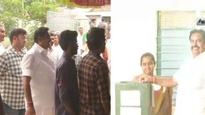 local body election...Edappadi Palanisamy voting in Native place local body election...Edappadi Palanisamy voting in Native place