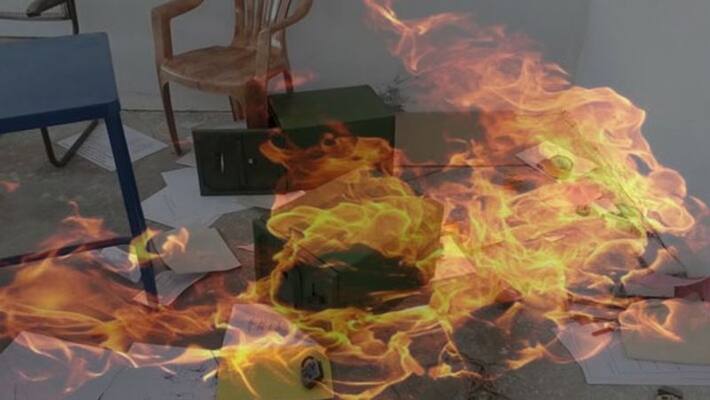 polling booth ballot papers fire...election stop polling booth ballot papers fire...election stop