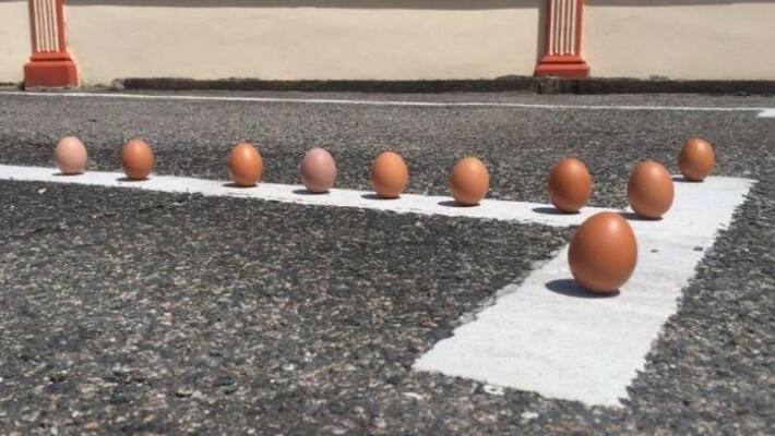 Solar Eclipse balancing eggs on Malaysian streets Solar Eclipse balancing eggs on Malaysian streets