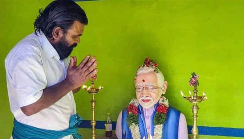 farmer builds temple for narendra modi in tamil nadu