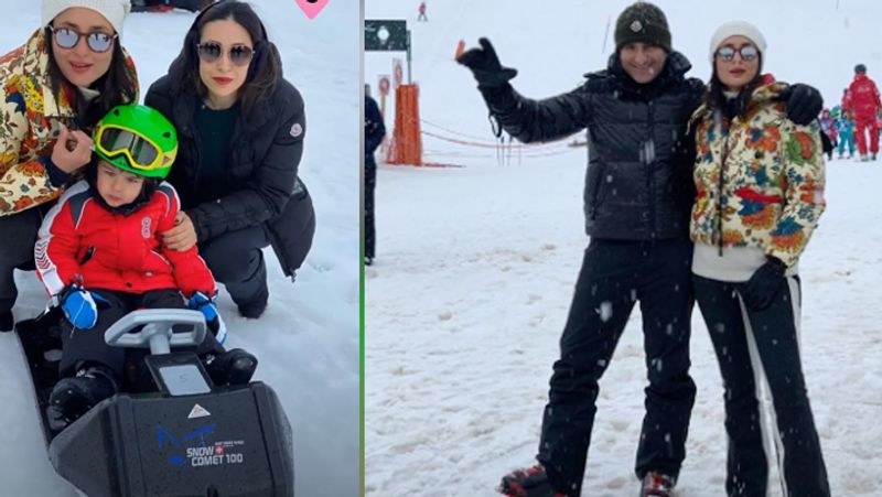 Taimur Ali khan Enjoying holiday in switzerland With Mom Kareena kapoor saif ali khan And karishma kapoor KPY