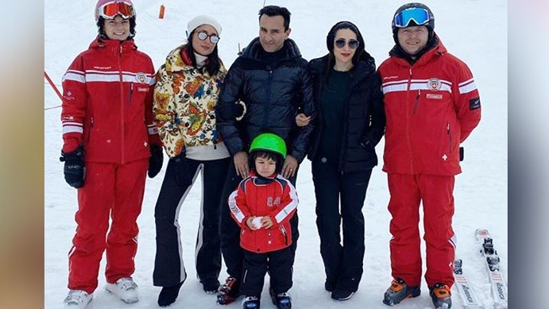 Taimur Ali khan Enjoying holiday in switzerland With Mom Kareena kapoor saif ali khan And karishma kapoor KPY
