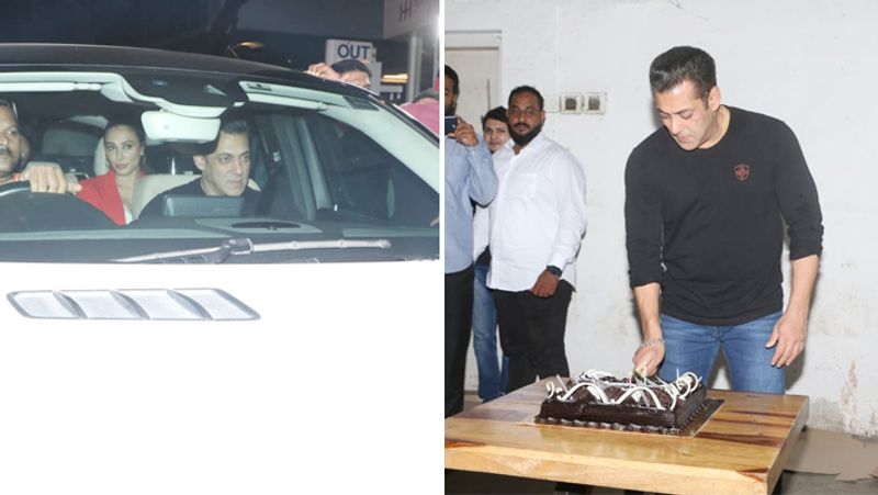 Salman khan birthday cut his cake with Media and saw out of hospital with girlfriend ilulia ventur KPY
