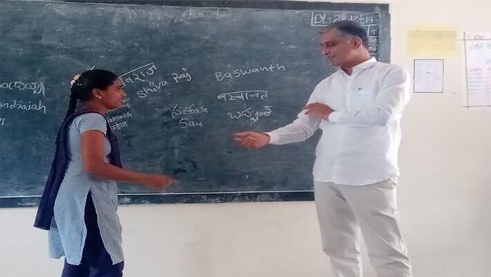 telangana finance minister harish rao visits kandi government school telangana finance minister harish rao visits kandi government school