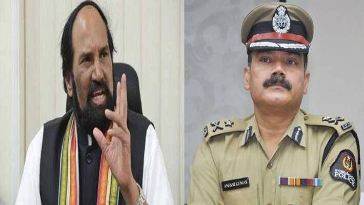TPCC Chief uttam kumar reddy fires on hyderabad cp anjan kumar TPCC Chief uttam kumar reddy fires on hyderabad cp anjan kumar
