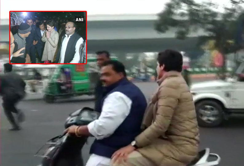 Priyanka ride in delhi roads Priyanka ride in delhi roads