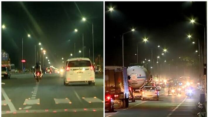 installation of street lights in kollam bypass started installation of street lights in kollam bypass started