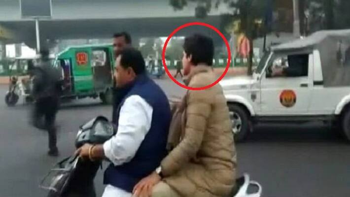 Priyanka Gandhi Stopped By Uttar Pradesh Police Takes Scooter Ride To Activist Home Priyanka Gandhi Stopped By Uttar Pradesh Police Takes Scooter Ride To Activist Home