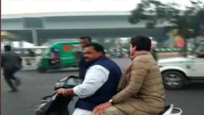 Priyanka Gandhi fined rupees six thousand for not wearing helmet Priyanka Gandhi fined rupees six thousand for not wearing helmet