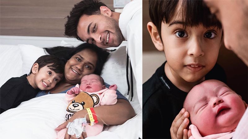 Salman Khan 3 year old nephew kept staring at the 4 day old sister KPJ