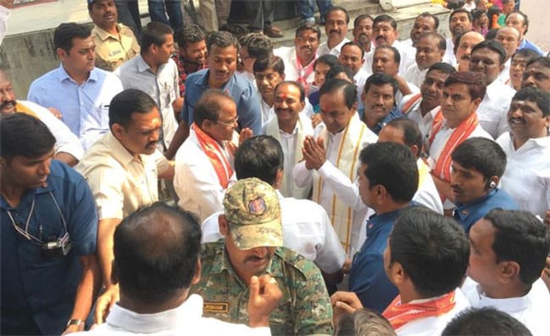 telangana cm kcr vemulawada tour photo gallery