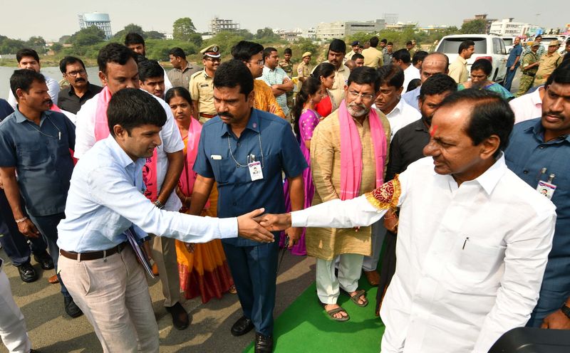 telangana cm kcr vemulawada tour photo gallery