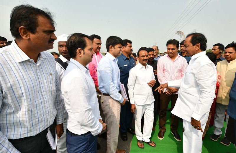 telangana cm kcr vemulawada tour photo gallery