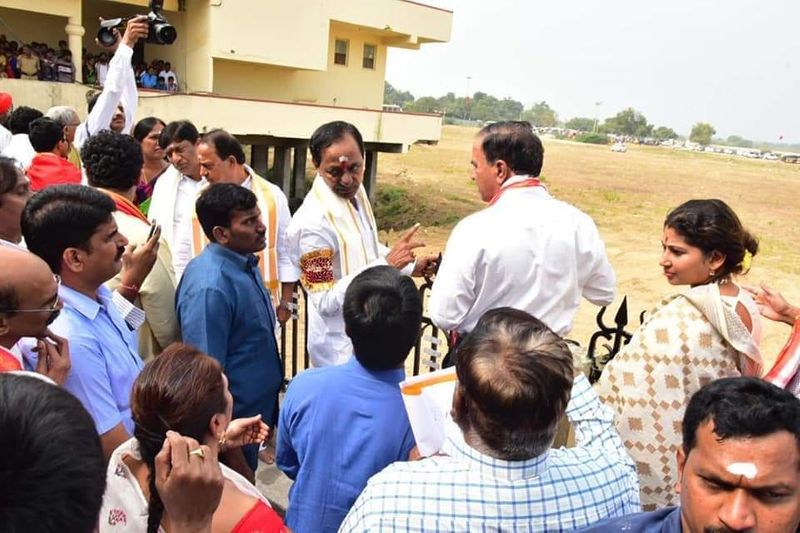 telangana cm kcr vemulawada tour photo gallery