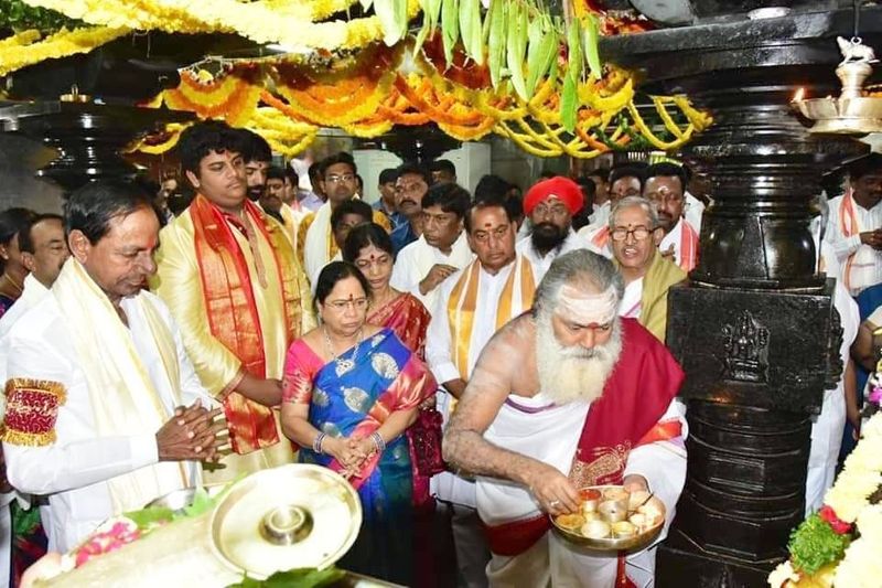 telangana cm kcr vemulawada tour photo gallery
