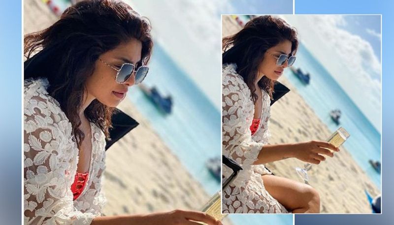 হাতে ওয়াইনের গ্লাস নিয়ে লাল বিকিনিতে সৈকতের ধারে রীতিমতো উত্তাপ ছড়াচ্ছেন মোহময়ী প্রিয়ঙ্কা। তার উপর সাদা নেটের শ্রার্গ যেন ছবির মাত্রা আরও বাড়িয়ে দিয়েছে। সূর্যের ওম নিজের গায়ে মেখে ছুটির আমেজ পুরোপুরি উপভোগ করছেন অভিনেত্রী।