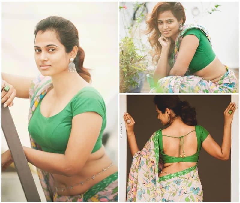 Actress Ramya  Pandiyan Hot Button Open Photo Shoot Going Viral