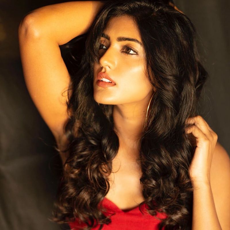 Telugu Heroine Eesha rebba Latest red and blak dress photos