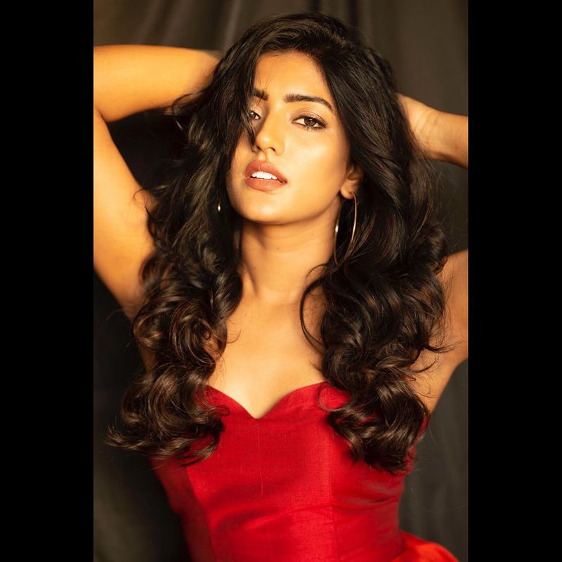 Telugu Heroine Eesha rebba Latest red and blak dress photos