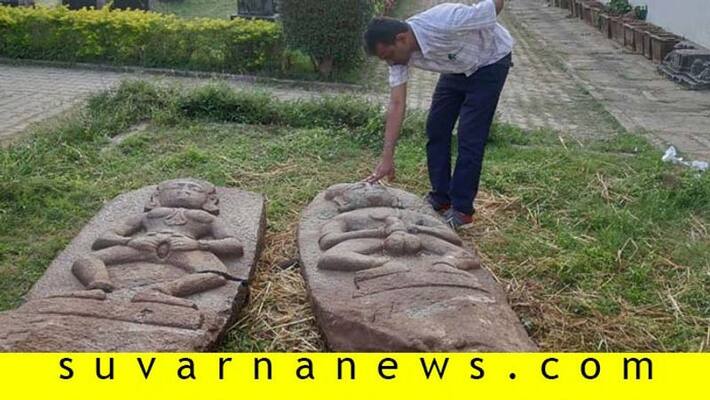 Old Mithuna Sculpture Found In Shivamogga Old Mithuna Sculpture Found In Shivamogga