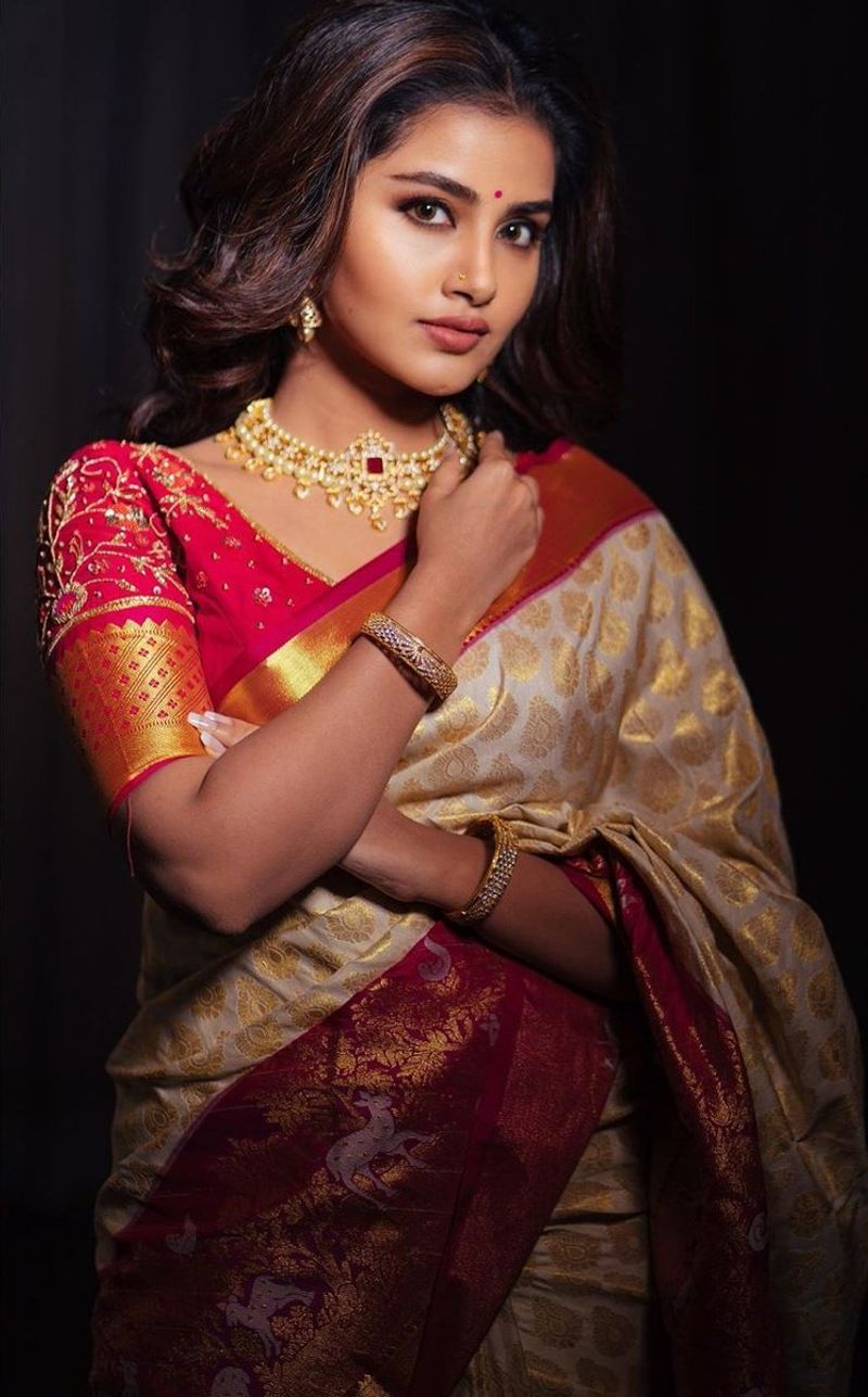 Kodi Anupama Parameswaran Pattu Saree Photos Going Viral
