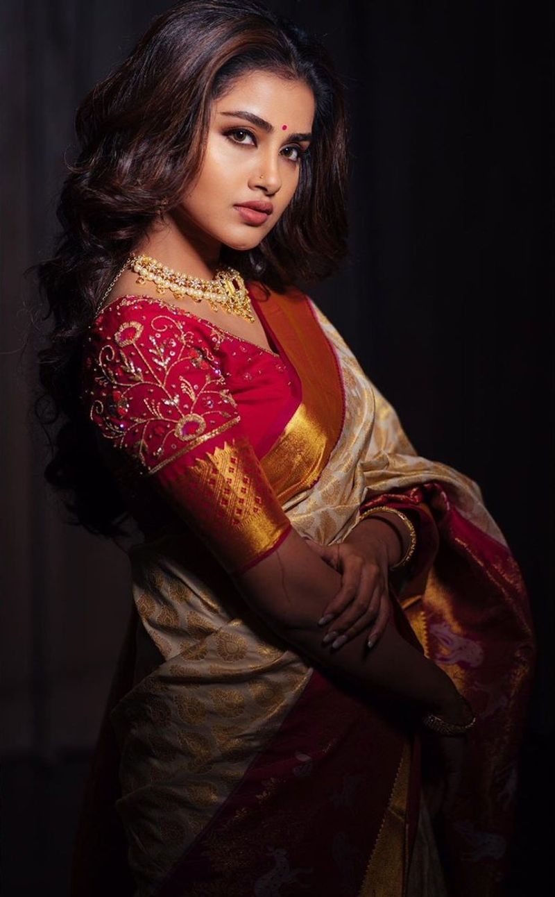 Kodi Anupama Parameswaran Pattu Saree Photos Going Viral