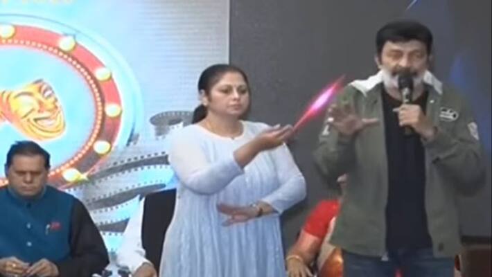 Actress jayashudh trying to cool Rajasekhar Actress jayashudh trying to cool Rajasekhar