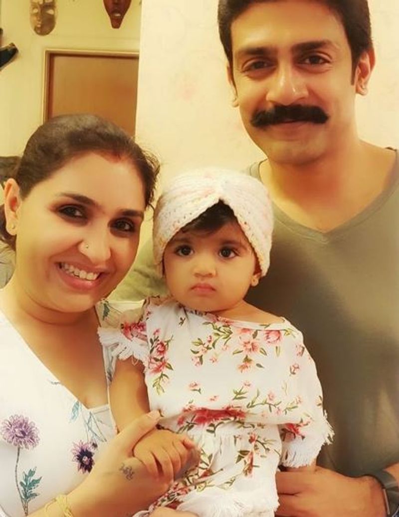 Kannada actress Anu Prabhakar and Raghu Mukherjee daughter nandana photo gallery