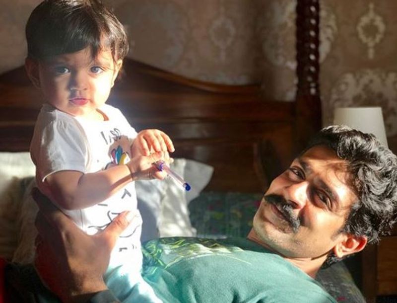Kannada actress Anu Prabhakar and Raghu Mukherjee daughter nandana photo gallery