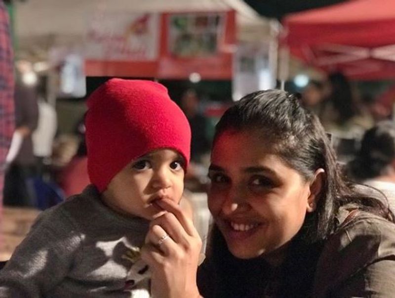 Kannada actress Anu Prabhakar and Raghu Mukherjee daughter nandana photo gallery
