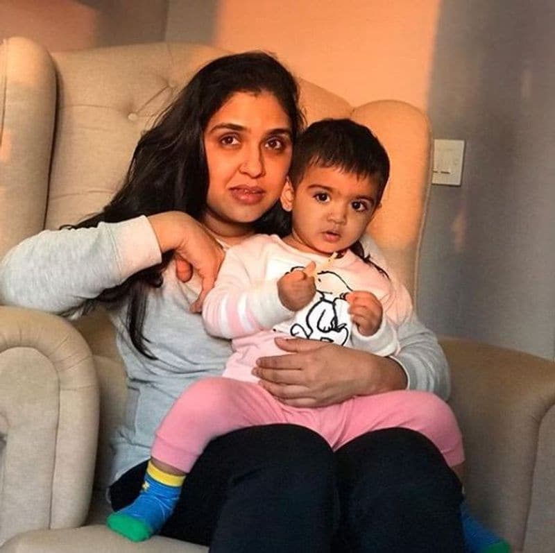 Kannada actress Anu Prabhakar and Raghu Mukherjee daughter nandana photo gallery