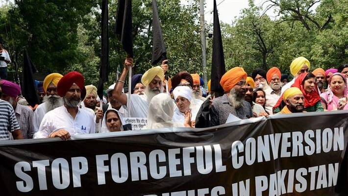 Nankana Sahib Attack Sikh groups in India protest Against Pakistan Nankana Sahib Attack Sikh groups in India protest Against Pakistan