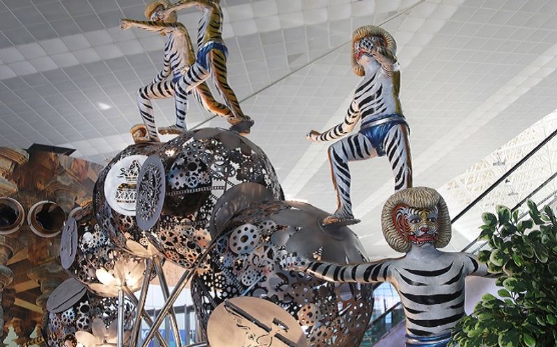 art statues representing tulu culture in mangalore airport