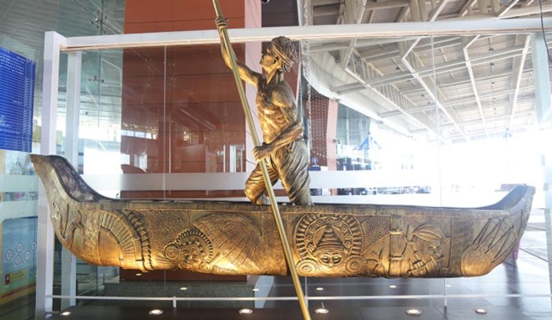 art statues representing tulu culture in mangalore airport