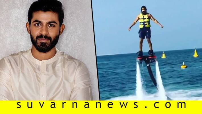 Kannada actor Yuva Rajkumar Dubai Flyboard video Kannada actor Yuva Rajkumar Dubai Flyboard video