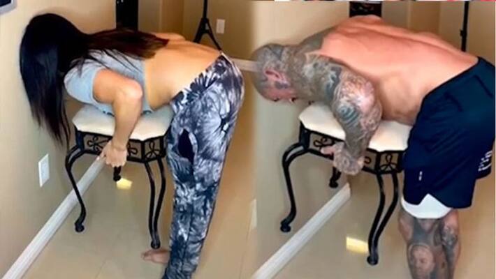 Chair challenge' has couples in hysterics as women easily complete the task - but men can't do it Chair challenge' has couples in hysterics as women easily complete the task - but men can't do it