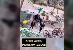 JNU violence Look at how victim JNUSU President Aishe Ghosh leads masked men