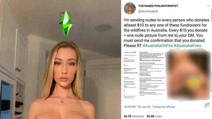 US Girl Sells Her Nude Photos to raise 700 Dollars Of Australia fires US Girl Sells Her Nude Photos to raise 700 Dollars Of Australia fires