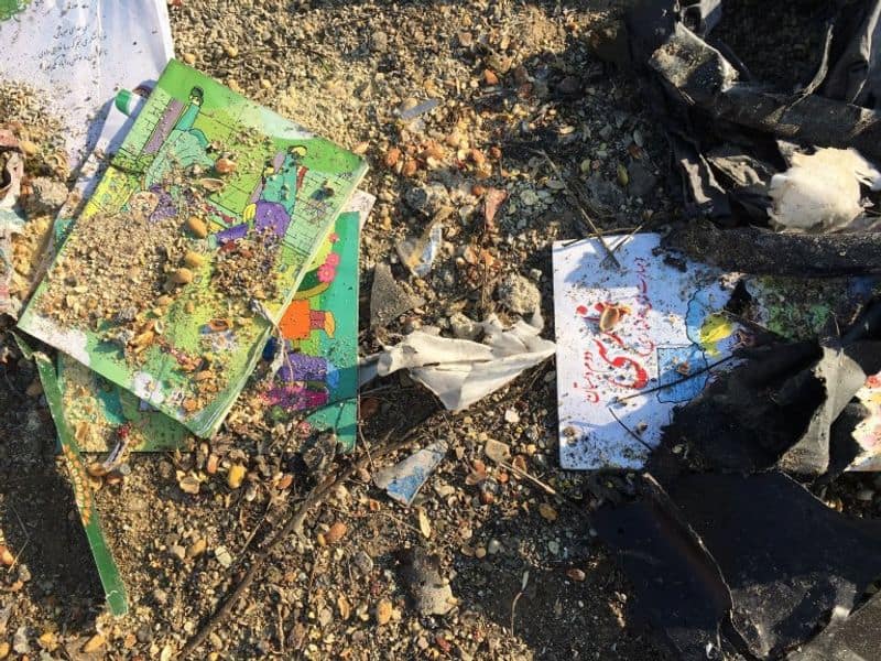 Heart wrenching scenes of half burnt toys and coloring books from Ukraine Airlines crash site