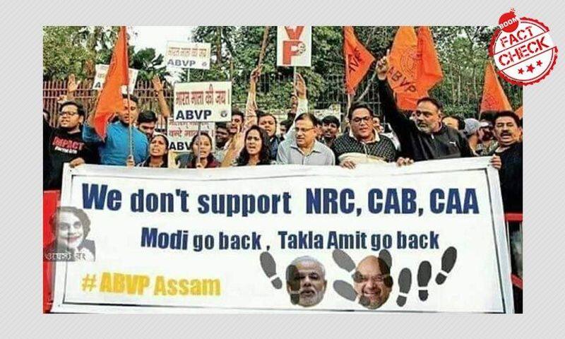 truth behind the photo of abvp members against caa